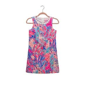 LILLY PULITZER Girls Mini Mila Shift Dress Size 14 Light Pascha Pink Aquadesiac